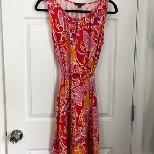 summery print shift dress